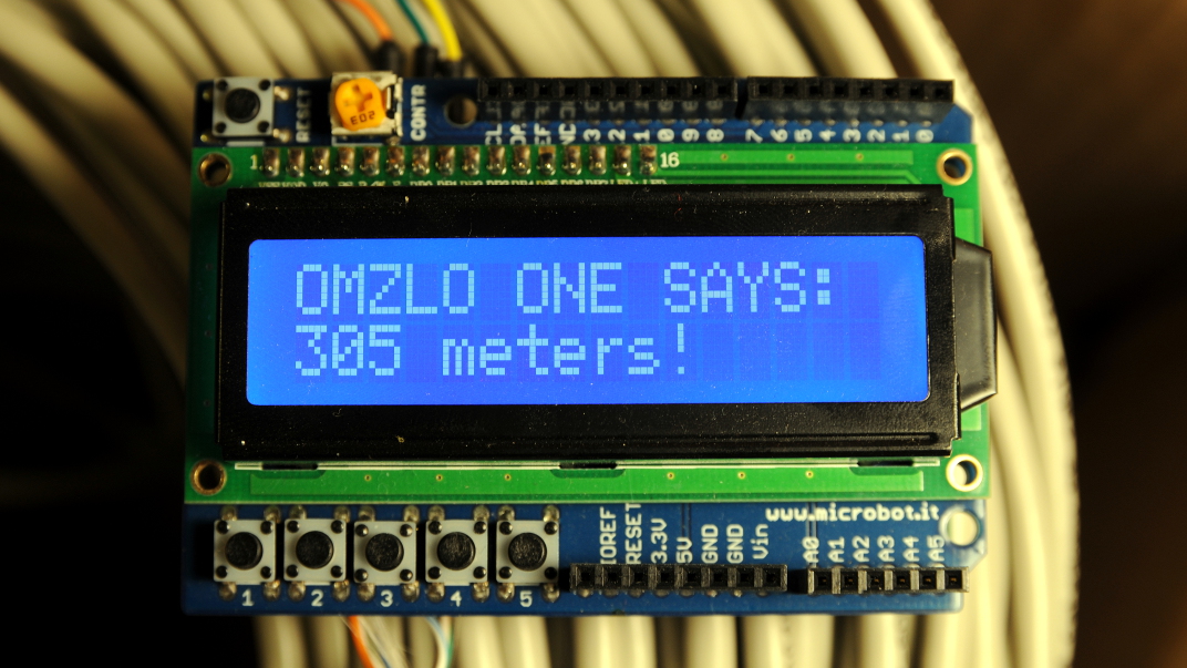 305 meters, on LCD